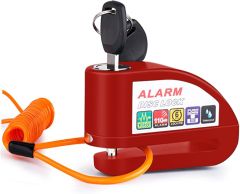 VINZ Elbroes Antivol de disque avec alarme 6mm - Rouge