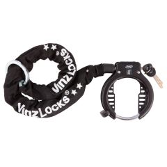 Vinz Levanne ART 2 ringslot fietsslot universeel met ketting 90 cm insteekketting voorkant